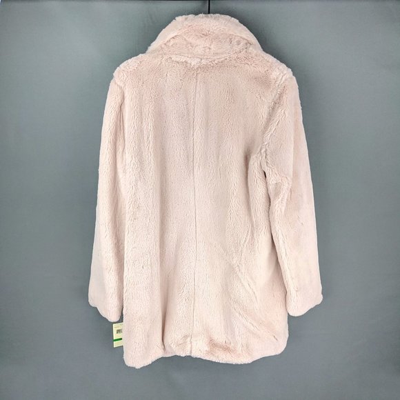 NWT Lucky Brand Blush Missy Long Faux Fur Coat SzM - Picture 3 of 8